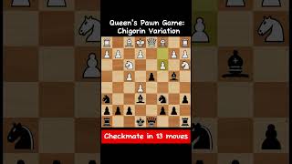 Queens Pawn Game Chigorin Variation Mate in 13 Moves chess [upl. by Urial]