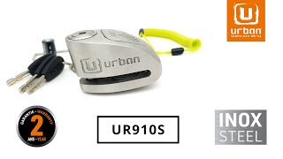 URBAN UR910S Antivol Moto Homologué SRA Bloque Disque Alarme 120dB 10 mm Acier INOX  Câble Rappel [upl. by Winnick]