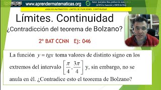 Teorema de Bolzano Posible contradicción Tangente de x 2bat ccnn2 08 46 José Jaime Mas [upl. by Jerome]