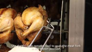 FriJado instruction for unloading chicken from a rotisserie [upl. by King]