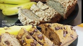 Banana Bread 2 Ways  Chocolate Chip Banana Bread amp Banana Bread with Cinnamon amp Oats Crumble [upl. by Ardnnek981]