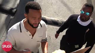 John Legend Signs Autographs At quotJimmy Kimmel Livequot In Los Angeles California [upl. by Lehte806]