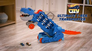 ToysquotRquotUs NEW  Hot Wheels City Ultimate TRex Transporter🦖 [upl. by Eiralih]