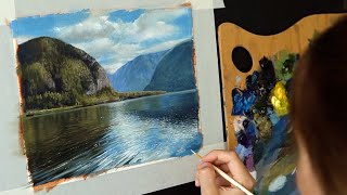 Масляная живопись для начинающих Рисуем пейзаж 6 Oil painting art tutorial [upl. by Carroll173]