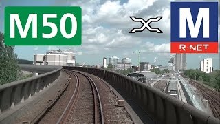 🚇 GVB Rnet Amsterdam Metrolijn 50 Cabinerit Gein  Isolatorweg Drivers view POV [upl. by Smoht]