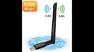 Foscomax WiFi Adapter 1200Mbps USB 3 0 WiFi Dongle Dual Band 5 8GHz 2 4GHz Wireless [upl. by Lezlie]