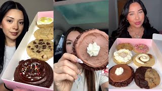 viral tiktok crumble cookie mukbang compilation pt1 [upl. by Malvino]