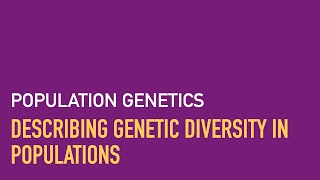 Describing Genetic Diversity in Populations Population Genetics Unit [upl. by Atterahs]