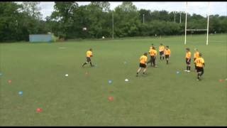 Basic Rugby Drills  Miss pass  Behind [upl. by Ahsyad379]