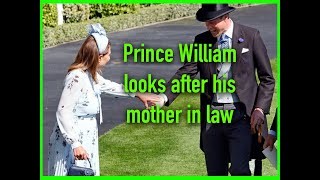 PRINCE WILLIAM LOOKS AFTER CAROLE MIDDLETON  UNITED FRONT WITH WHOLE FAMILY ROYALS AT ASCOT [upl. by Eelyek]