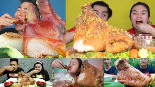 Filipino Mukbangers Eating Crispy Ulo ng Baboy Crispy Pig Head PART 2  COMPILATION [upl. by Enajiram]