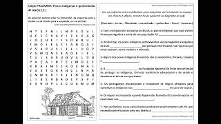 CAÇAPALAVRAS Povos indígenas e quilombolas 4º ano EF [upl. by Mit]