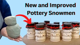 Making pottery snowmen full processstart to finish [upl. by Hjerpe]