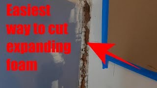 Easiest way to cut expanding foam great stuff [upl. by Barbette]