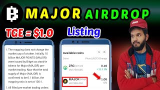 Major Airdrop TGE  Major Value  14  Major New updates Major snapshot Major New Airdrop 💵 [upl. by Fantasia]