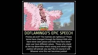 DONQUIXOTE DOFLAMINGO EPICH SPEECH AT MARINEFORD🙌🙌🙌❤️❤️❤️anime doflamingo onepiece naruto japan [upl. by Kulsrud]