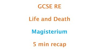 GCSE RE Eduqas  Magisterium [upl. by Lachus]