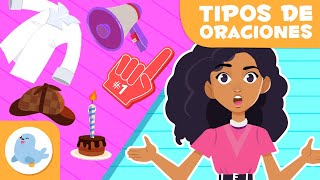 TIPOS DE ORACIONES 🎉 Enunciativas desiderativas interrogativas exclamativas imperativas [upl. by Erikson]