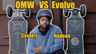 OMW Cavalry vs Evolve Hadean Carbon electric skateboard review [upl. by Laurena]