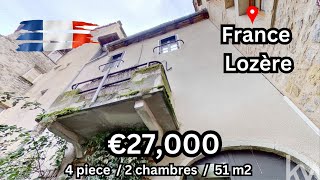 ENG SUB France Lozère  € 27000  Maison de village 4 pieces 2 chambres 51 m2 [upl. by Shirk]