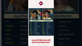 Jaya Bhaduri vs Asha Parekh shorts bollywood gkinhindi motivation facts trending viralreels [upl. by Laflam]