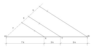 Dividir un segmento en partes proporcionales Teorema de Tales [upl. by Eads]
