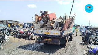 Evicted Agbogbloshie scrap dealers back to the site opposite their former place [upl. by Yenitirb495]