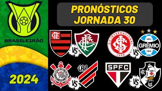 Pronósticos Brasileirao Jornada 30  Liga Brasileña 2024 [upl. by Sidwel991]