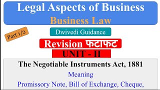 The Negotiable Instrument Act 1881  Promissory Note  Bill of Exchange  Cheque  MBA  BBA [upl. by Aimik888]