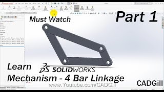 Mechanism Part 1  4 Bar Linkage Modeling amp Simulation Video Tutorial SolidWorks [upl. by Solahcin916]