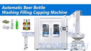 How To Use Automatic Beer Bottle Rinsing Filling And Capping Machine [upl. by Schwab572]