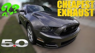 CHEAPEST exhaust for 20112014 mustang 50 coyote  DIY muffler delete [upl. by Atiniv]