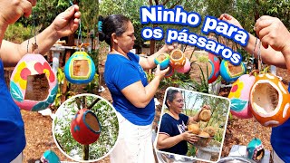 Como fazer ninhos para passaros  Super facil e deixa o jardim lindo e colorido diy [upl. by Clarence770]