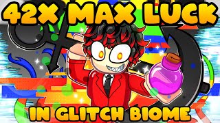 Using 42X MAX LUCK Potions in GLITCH BIOME on Roblox Sols RNG [upl. by Marybella]