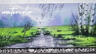 How To Paint A Wet Swampy Landscape In Watercolor [upl. by Eido493]