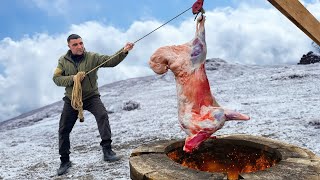 A Whole Lamb Cooked In An Underground Tandoor Dinner In Beautiful Nature [upl. by Zeus]