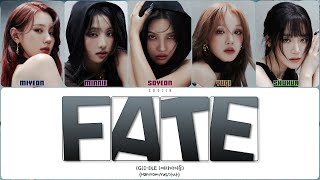 GIDLE  FATE ПЕРЕВОД  КИРИЛЛИЗАЦИЯ  COLOR CODED LYRICS [upl. by Griffy294]