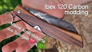 Modding amp Schärfeergebnis Herder Windmühlenmesser Ibex 120 Carbon nach Grundschliff mit Tormek t8 [upl. by Fregger]