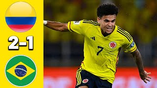 Brazil x Colombia 21 LUIS DIAZ SCORE 2  Highlights [upl. by Llemrej]