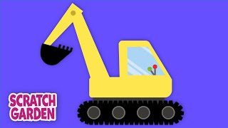 The Diggers Song  Construction Vehicle Song  Scratch Garden [upl. by Niknar]