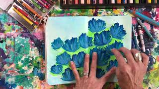 Art demo using Neo Crayons II and Stabilo Crayons with Andrea Garvey [upl. by Inor]