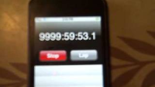 iPod Stopwatch ticks over from 9999hrs 59secs to 10000hrs What will happen [upl. by Nevet]