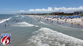 Thousands flock to Brevard County beaches for the Fourth of July [upl. by Euqinemod]