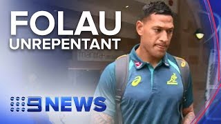 Wallabies Israel Folau not backing down from controversial posts  Nine News Australia [upl. by Herstein813]