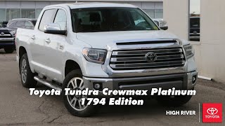 2021 Toyota Tundra Crewmax Platinum 1794 Edition for sale at High River Toyota [upl. by Mikeb]