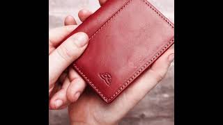 Tony Perotti Red Italian leather Credit Card Wallet [upl. by Bruno]