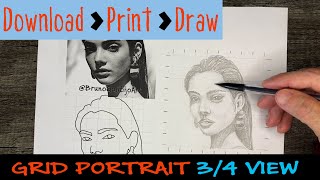 Beginner Portrait Drawing Tutorial Easy StepbyStep Guide Using the Grid Method 34 view portrait [upl. by Nnorahs863]