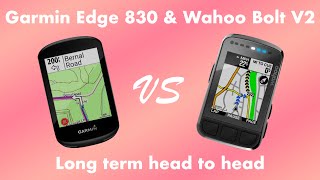 Garmin Edge 830 vs Wahoo Bolt V2 Long term head to head comparison [upl. by Gnen]