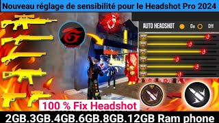 Nouveau paramètre de sensibilité Pro Headshot 2024 Ram  2 Go  12 Go Paramètre de sensibilité [upl. by Yllaw]