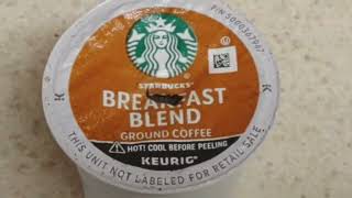 Starbucks K Cup Coffee Pods Medium Roast Coffee Breakfast Blend [upl. by Wolf300]